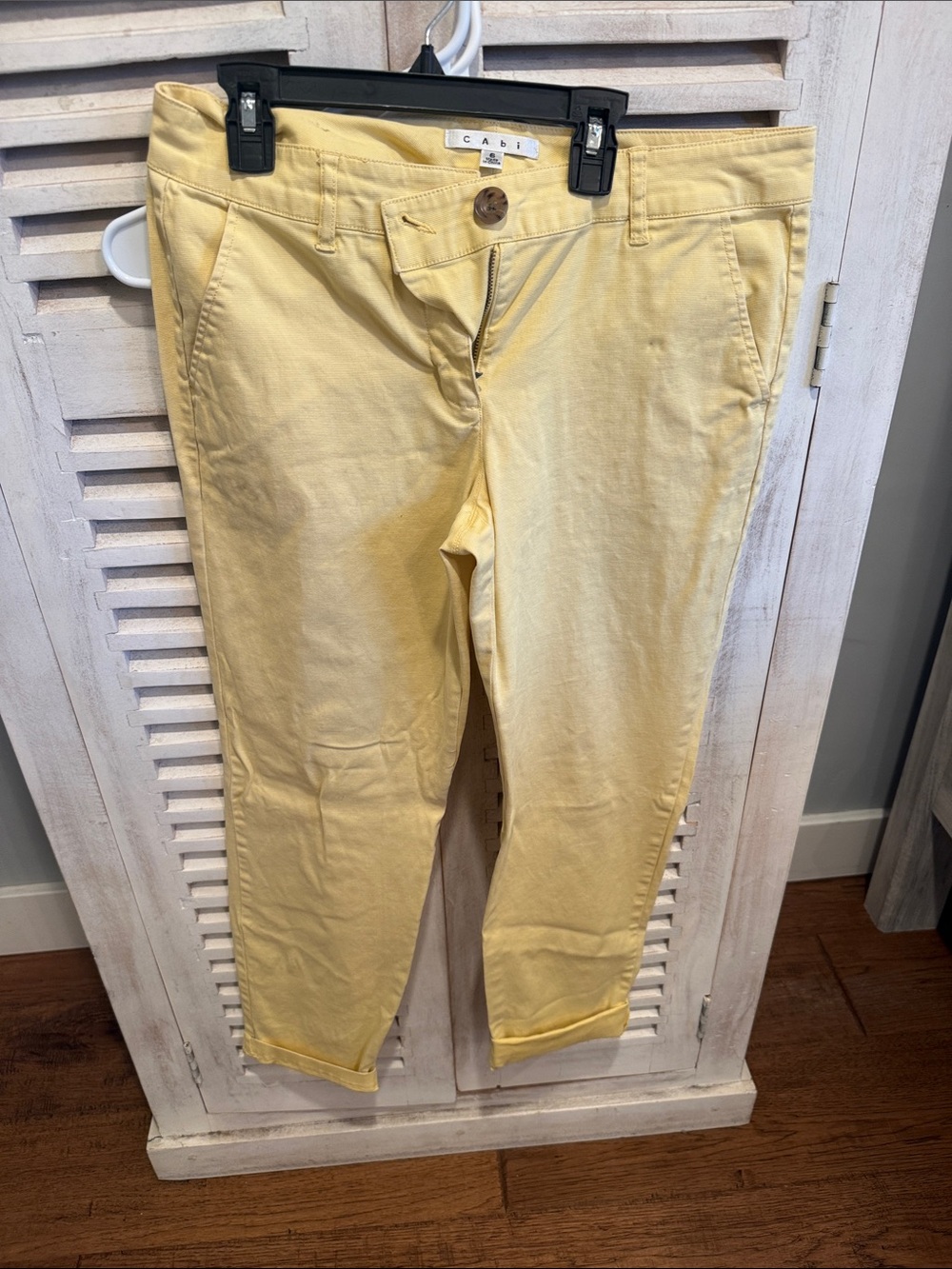 CAbi Soft Lemon Yellow Cropped Pants